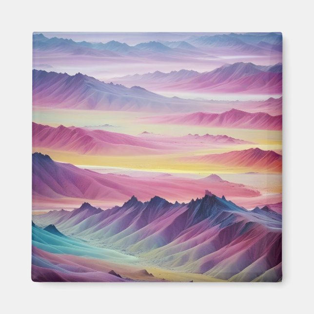 Abstract Landscape Mountains Valley Nature Scenery Magnet (Front)