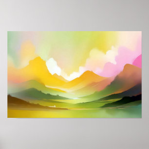Abstract Landscape Panoramic Nature Background Art Poster
