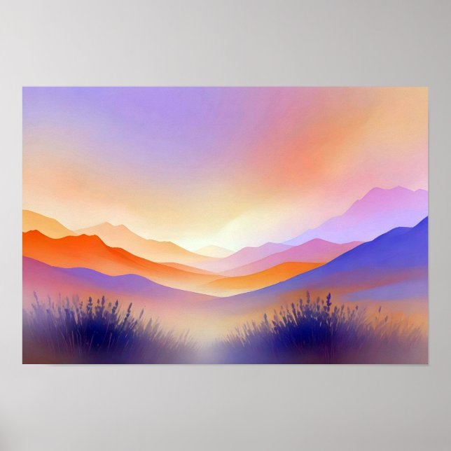 Abstract Landscape Panoramic Nature Background Art Poster (Front)