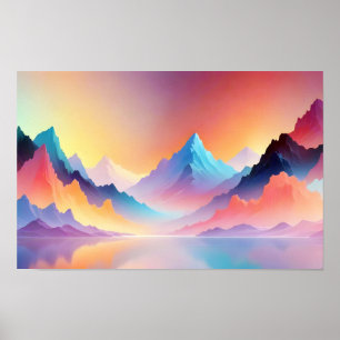 Abstract Landscape Panoramic Nature Background Art Poster