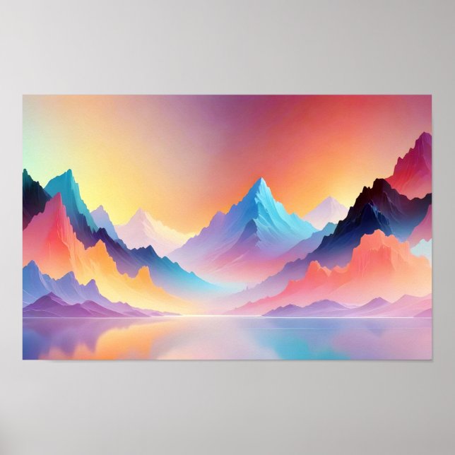 Abstract Landscape Panoramic Nature Background Art Poster (Front)