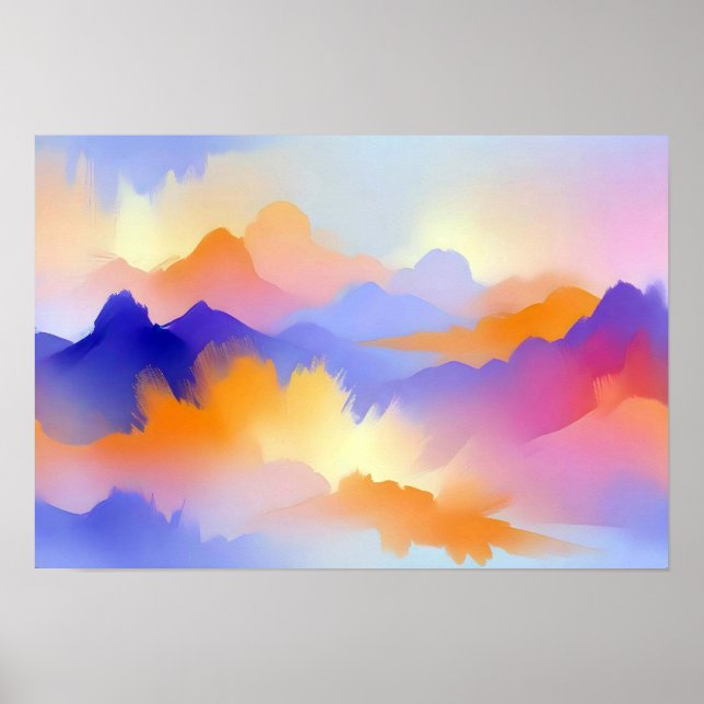 Abstract Landscape Panoramic Nature Background Art Poster (Front)