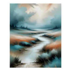 Abstract Landscape Pathway Poster Background Art