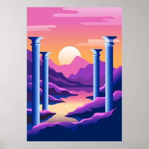 Abstract landscape poster