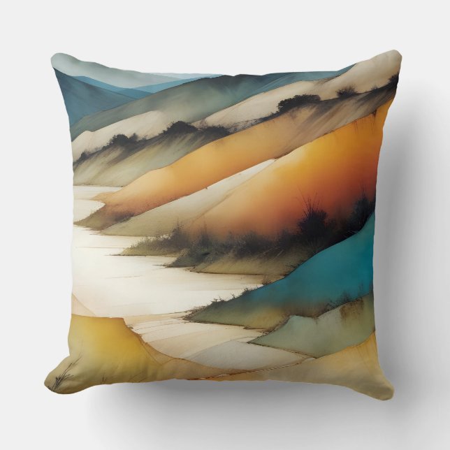 Abstract Landscape Poster Background Wallpaper Art Cushion (Front)
