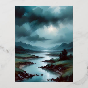 Abstract Landscape Poster Background Wallpaper Art Foil Holiday Postcard
