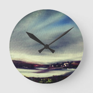 Abstract Landscape Round Clock