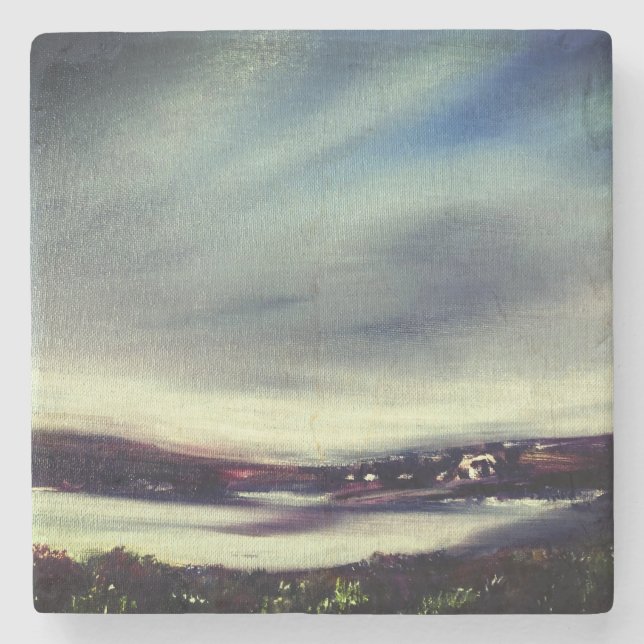 Abstract Landscape  Stone Coaster (Front)
