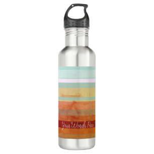 Abstract Landscape Stripes & Your Words 710 Ml Water Bottle