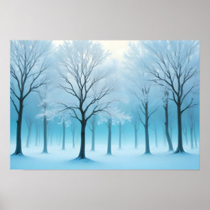 Abstract Landscape Tree Winter Nature Background  Poster