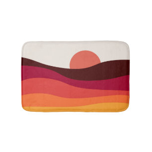 Abstract landscape with sea at sunset bath mat