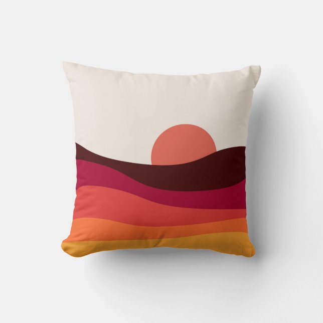 Abstract landscape with sea at sunset cushion (Front)