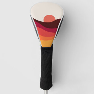 Abstract landscape with sea at sunset golf head cover