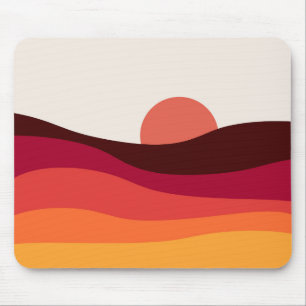 Abstract landscape with sea at sunset mouse pad