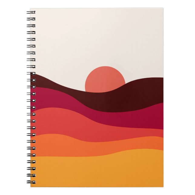 Abstract landscape with sea at sunset notebook (Front)