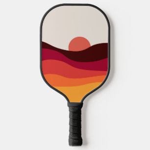 Abstract landscape with sea at sunset pickleball paddle