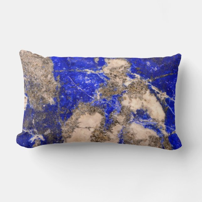 Abstract Lapis Lazuli Blue Granite Lumbar Cushion (Front)