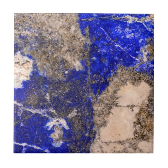 Abstract Lapis Lazuli Blue Granite Tile (Front)