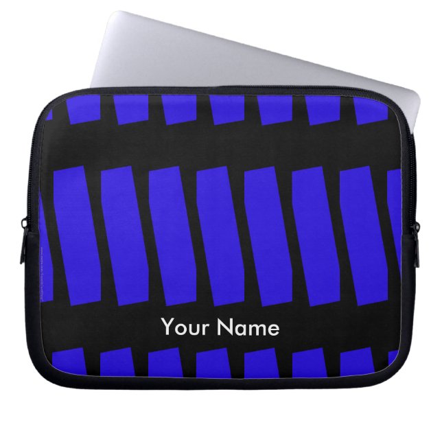 Abstract Laptop Computer Sleeve Royal Blue & Black (Front)