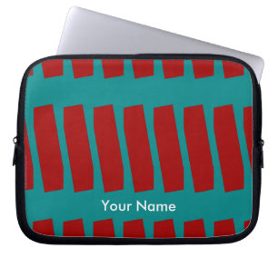 Abstract Laptop Computer Sleeve, Turquoise & Brick Sleeve