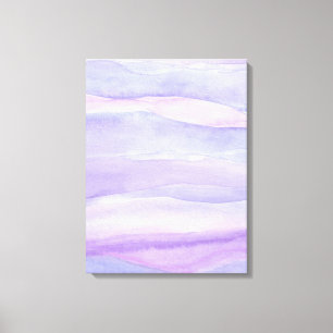 Abstract Lavender Purple Ocean Layers Watercolor Canvas Print