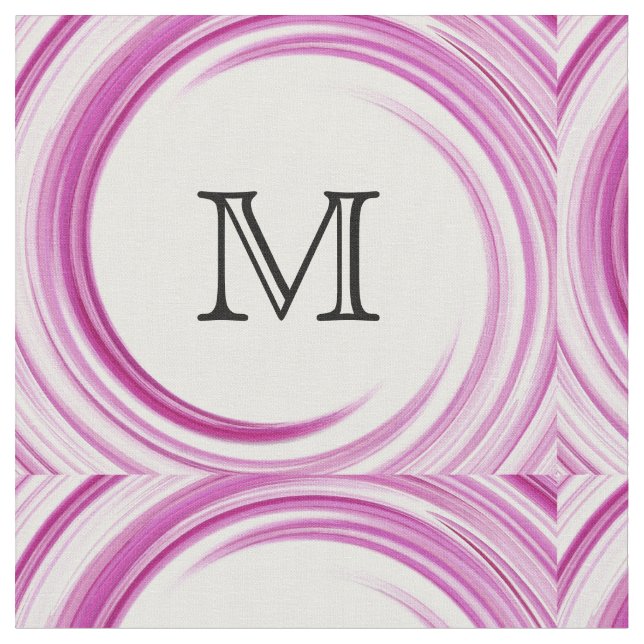Abstract Lavender Swirl Monogram Fabric (Close Up)