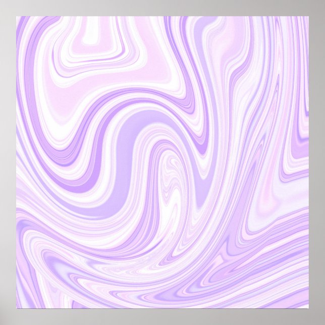 Abstract Lavender Wavy Stripe Painting Poster (Front)