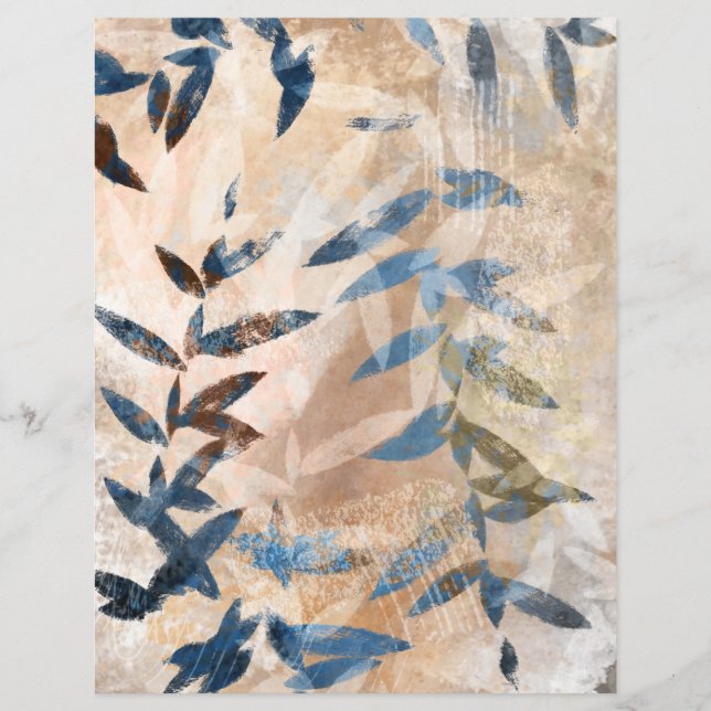 Abstract Layered Leaves scrapbook paper (Front)