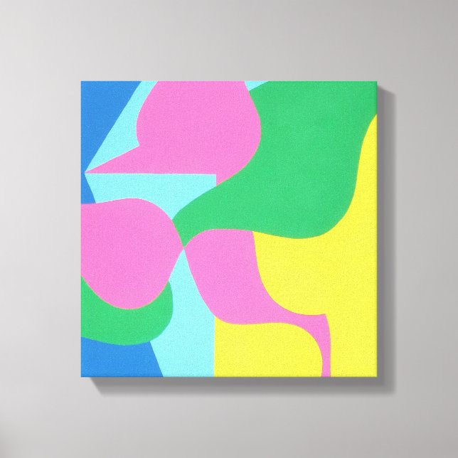 Abstract Layered Pink and Green Art Print (Front)