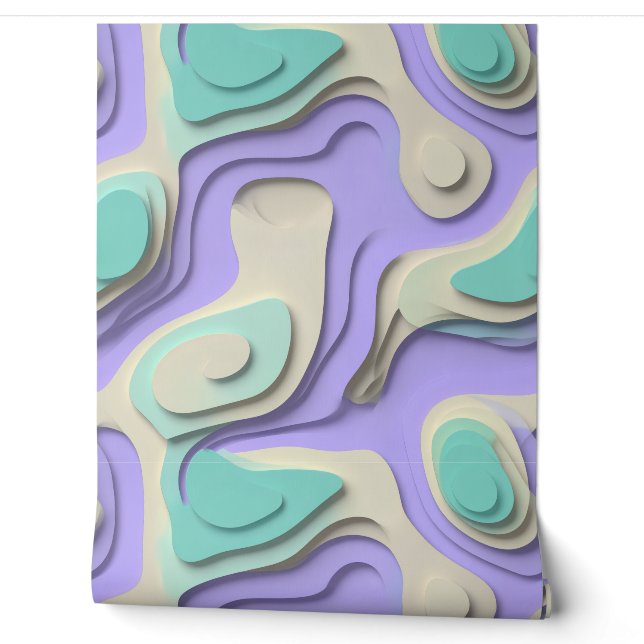 Abstract Layered Terrain Wall Mural  (Unrolling)