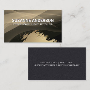 Abstract Layers Gold Brushed Business Card
