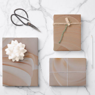 Abstract Layers of Neutral Stylised Artwork Wrapping Paper Sheet