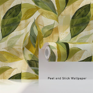Abstract Leaf Brushstroke Peel & Stick Wallpaper