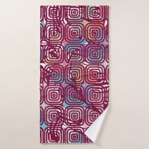 Abstract leaf colorful vintage illustration design bath towel