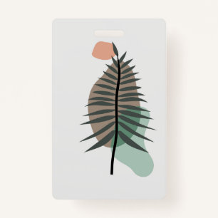 Abstract leaf design ID badge