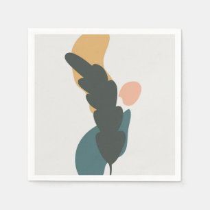 Abstract leaf design napkin