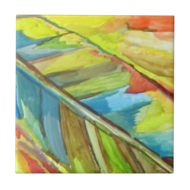 Abstract Leaf Design Tile (Front)