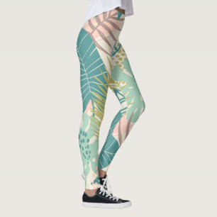 Abstract Leaf Pattern leggings