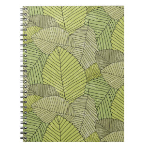 Abstract leafs pattern colourful notebook