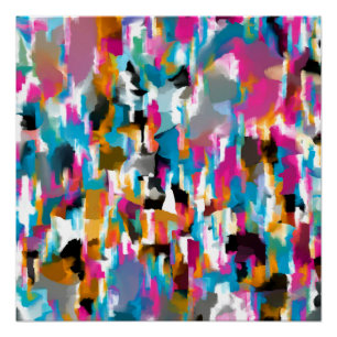 Abstract Leafy Glossy Pattern Poster