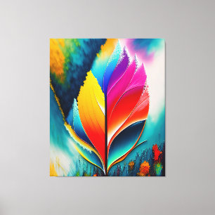 Abstract Leave Watercolor Painting      Canvas Print