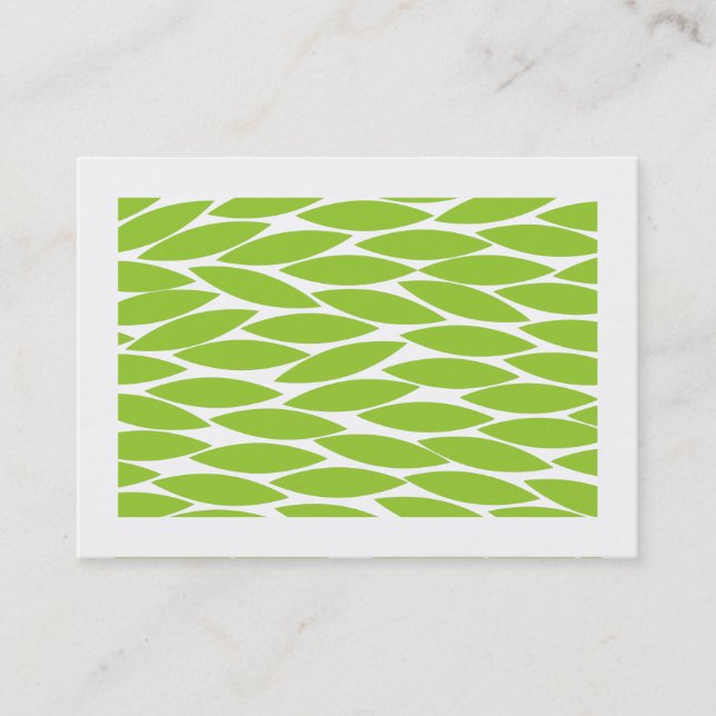 Abstract Leaves (Bordered) - Martian Grn Business Card (Front)