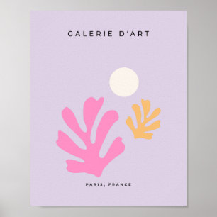 Abstract Leaves Cut Outs Shapes Purple Poster