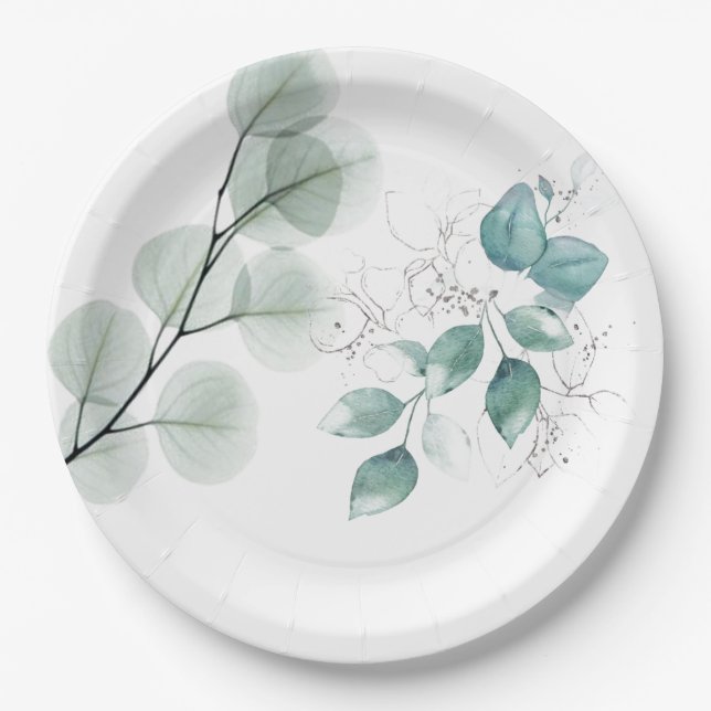 abstract leaves paper plate (Front)