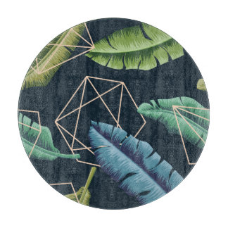 Abstract Leaves: Polygonal Line Seamless. Cutting Board