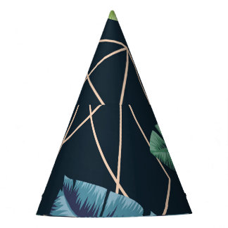 Abstract Leaves: Polygonal Line Seamless. Party Hat