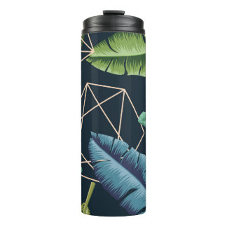 Abstract Leaves: Polygonal Line Seamless. Thermal Tumbler