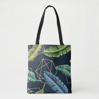 Abstract Leaves: Polygonal Line Seamless. Tote Bag