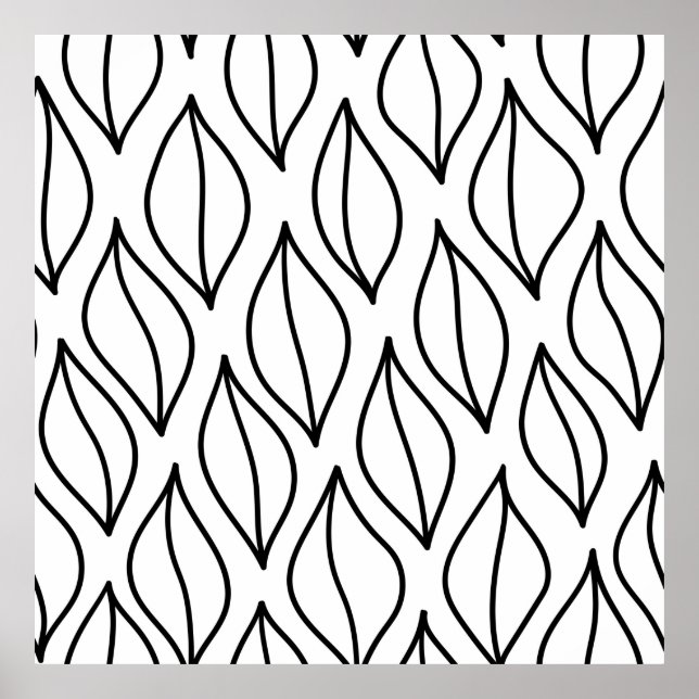 Abstract leaves. Vintage structure. Hand drawn sea Poster (Front)