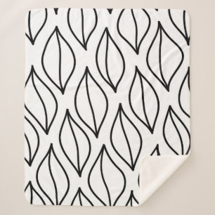 Abstract leaves. Vintage structure. Hand drawn sea Sherpa Blanket